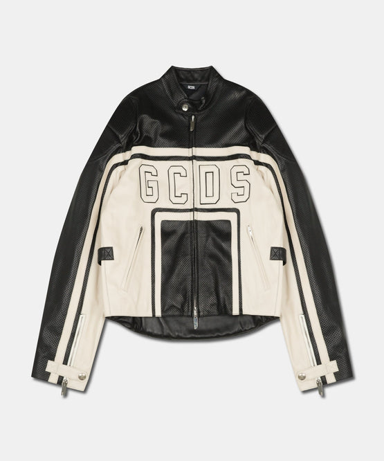 PERFORATED LEATHER RACING JACKET
