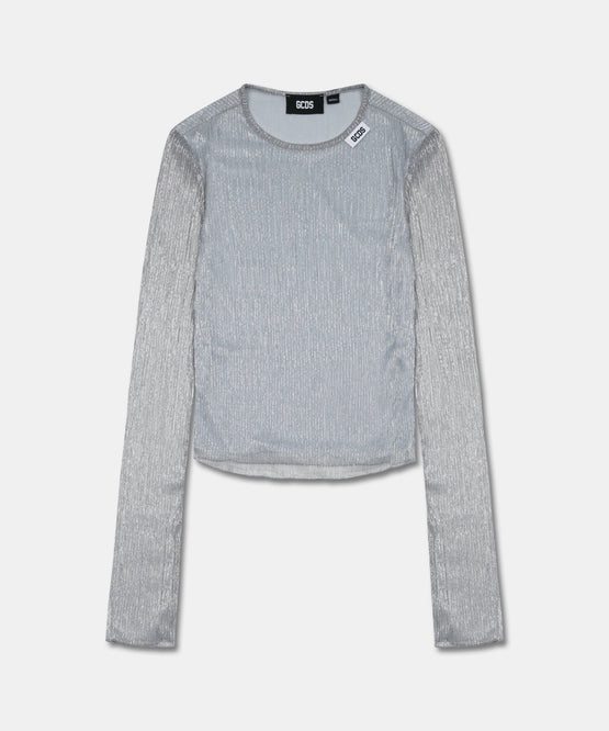 ROUCHES KNIT LONG SLEEVES TOP